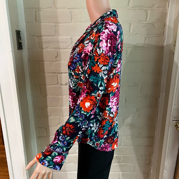 Floreat Anthropologie sz xs rare multi colored floral button down blouse - Picture 11 of 16